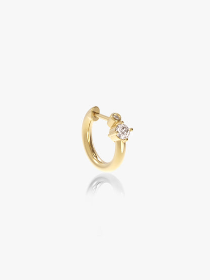 One Duo Single Hoop with Diamonds