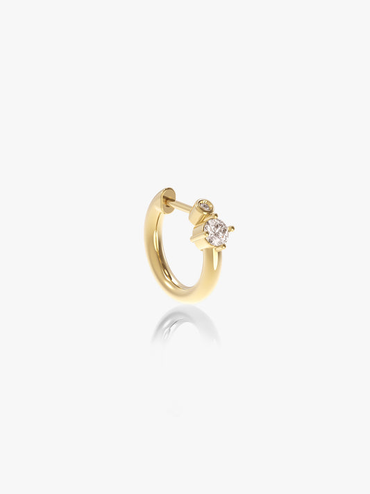 One Duo Single Hoop with Diamonds