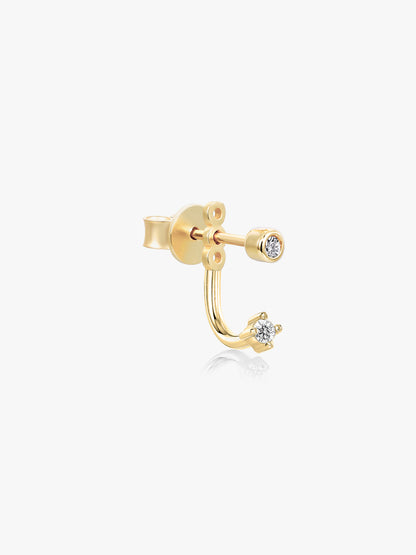 LEPOON Tiny Solitaire Single Stud & Ear Jacket, Petite Radiance