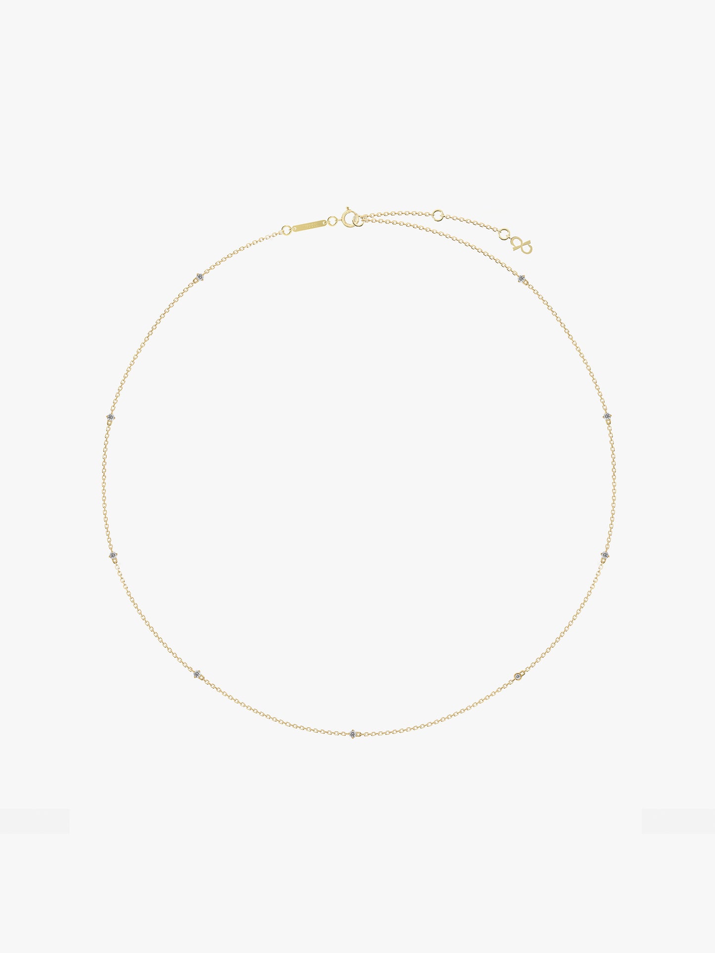 Set Station Necklace with Diamonds