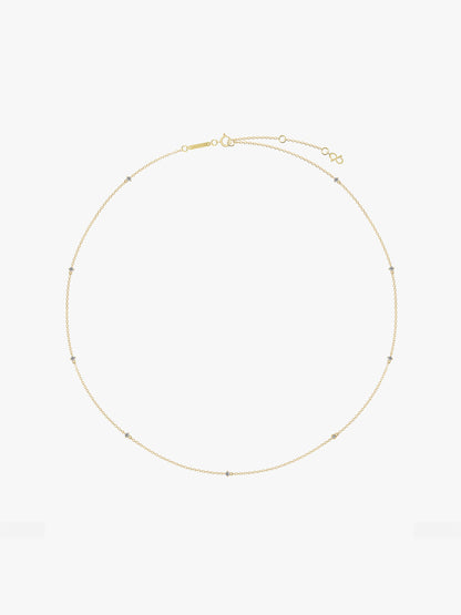 Set Station Necklace with Diamonds