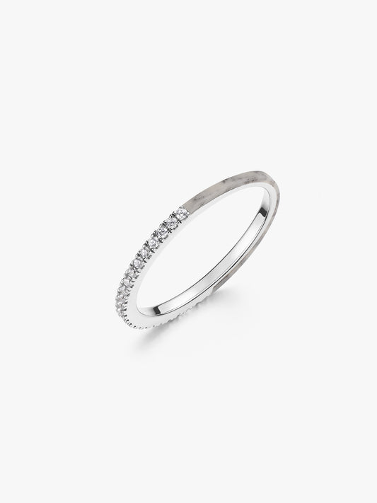 Eternelle Half Pavé Ring in Marble