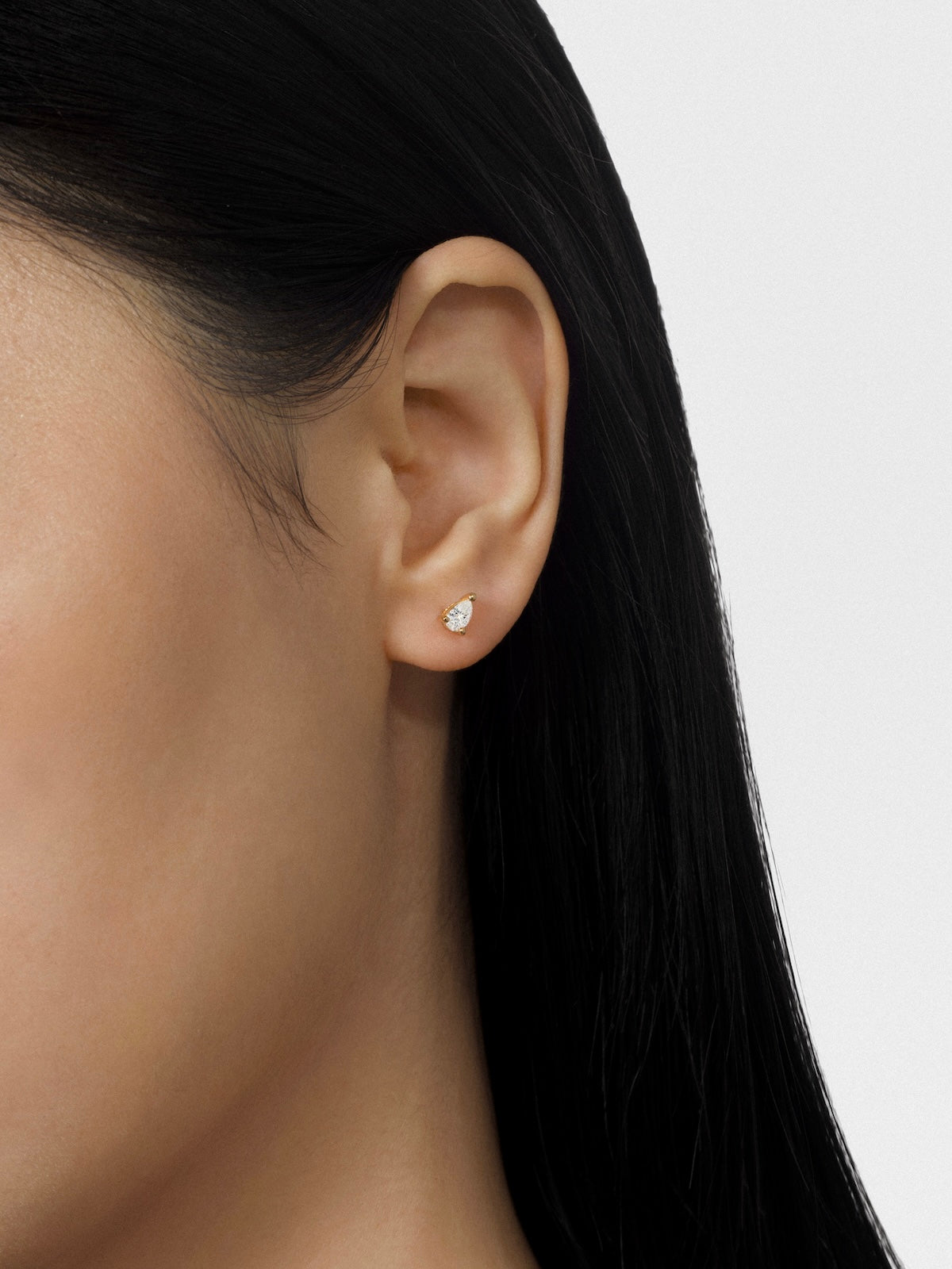 LEPOON Pear Diamond Solitaire Studs｜0.25 ct