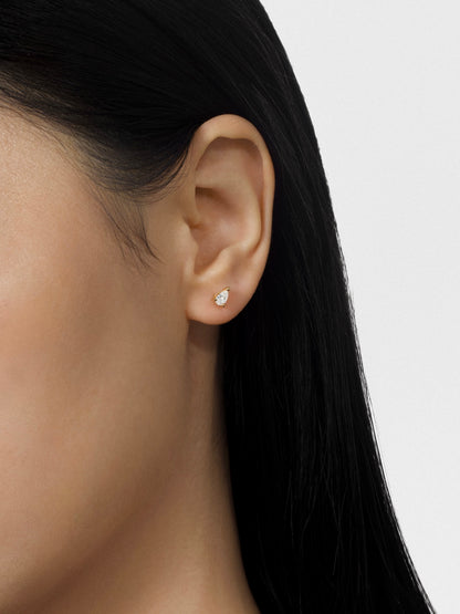 LEPOON Pear Diamond Solitaire Studs｜0.25 ct