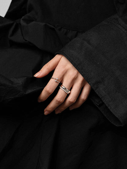 Bypass Cuff Ring with Diamonds