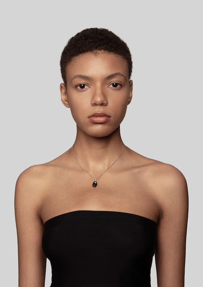 Marquise Diamond Carbon Fiber Pendant Necklace