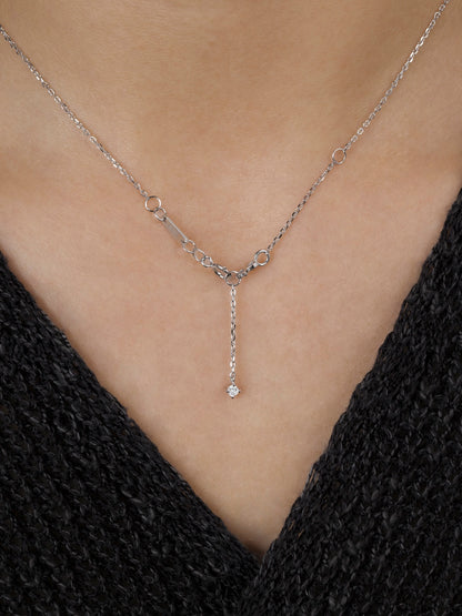 LEPOON Bezel-Set Solitaire Necklace｜0.30ct