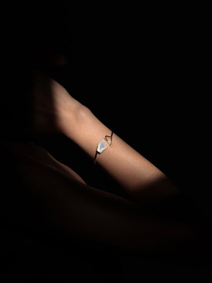 Mother-of-Pearl Pavé Bezel Cuff Bracelet