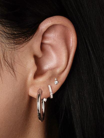 Tan Single Earring with Diamonds