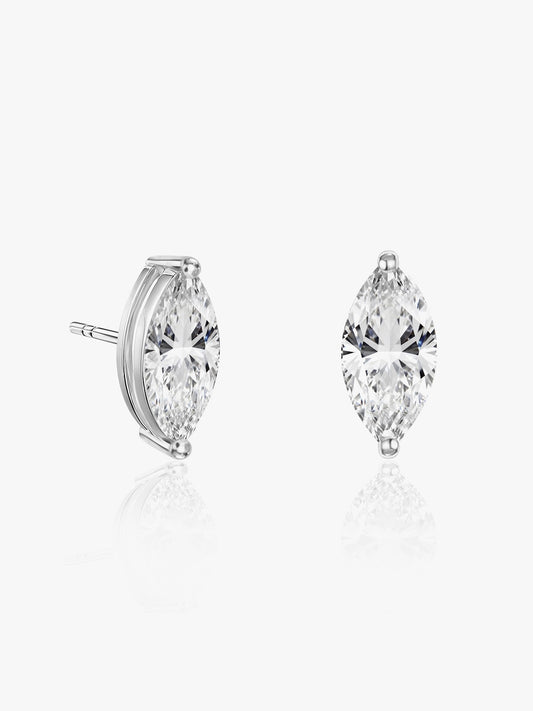 LEPOON Marquise Diamond Solitaire Studs｜0.25 ct
