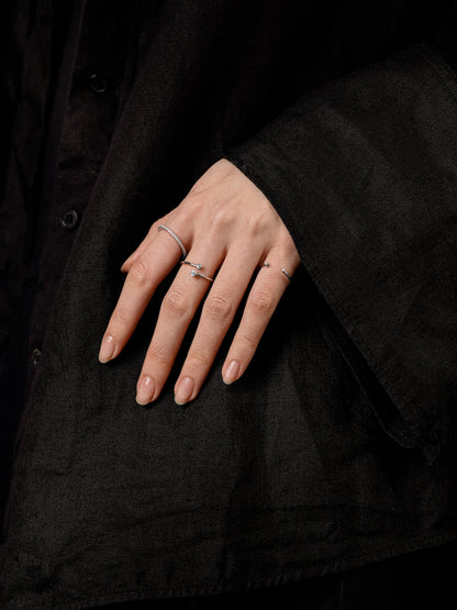 Bypass Cuff Ring with Diamonds
