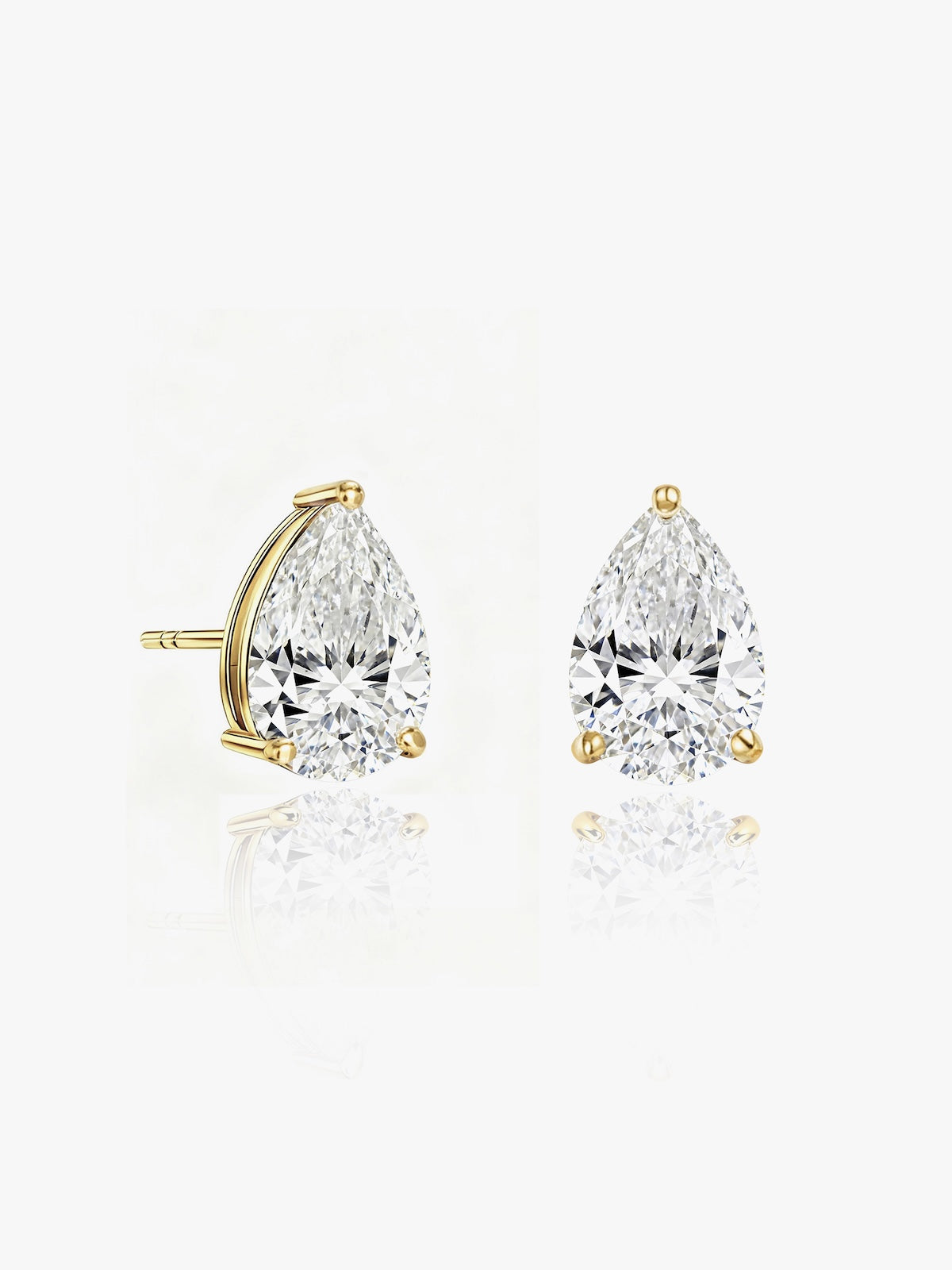 LEPOON Pear Diamond Solitaire Studs｜0.25 ct