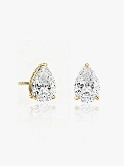 LEPOON Pear Diamond Solitaire Studs｜0.25 ct