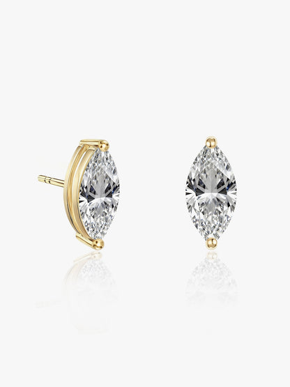 LEPOON Marquise Diamond Solitaire Studs｜0.25 ct