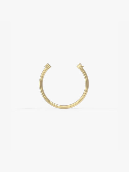 Tiny Cuff Ring with Diamonds