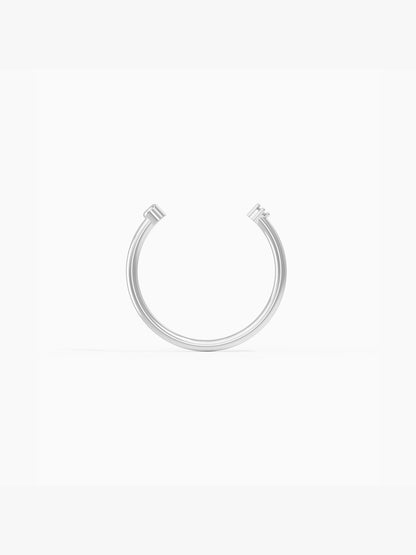 Tiny Cuff Ring with Diamonds